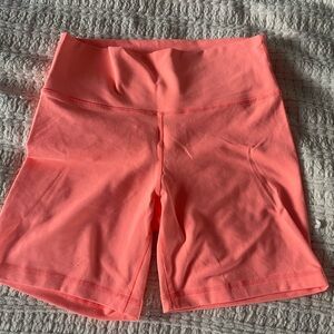 Neon Coral Aritzia TNA Biker Shorts Size Large (L)